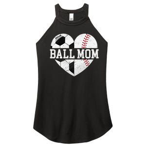 Ball Mom Heart Baseball Soccer Mom Women's Perfect Tri Rocker Tank