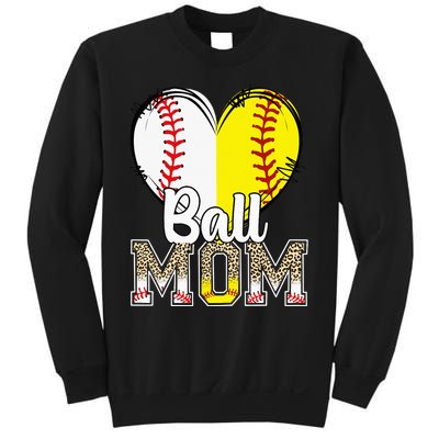 Ball Mom Heart Baseball Softball  Gifts Sweatshirt