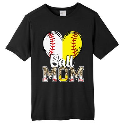 Ball Mom Heart Baseball Softball  Gifts Tall Fusion ChromaSoft Performance T-Shirt