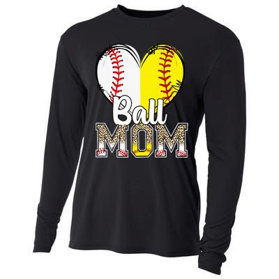 Ball Mom Heart Baseball Softball  Gifts Cooling Performance Long Sleeve Crew