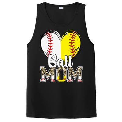 Ball Mom Heart Baseball Softball  Gifts PosiCharge Competitor Tank