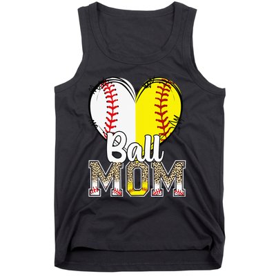 Ball Mom Heart Baseball Softball  Gifts Tank Top