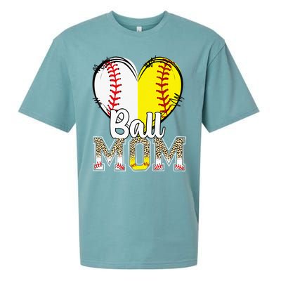 Ball Mom Heart Baseball Softball  Gifts Sueded Cloud Jersey T-Shirt