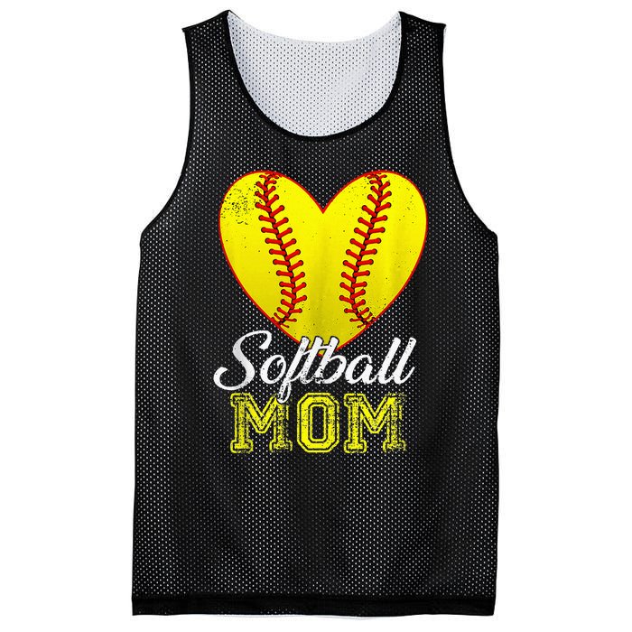 Ball Mom Heart Baseball Softball Mama Women Mothers Day 2024 Mesh Reversible Basketball Jersey Tank