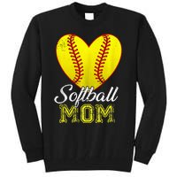 Ball Mom Heart Baseball Softball Mama Women Mothers Day 2024 Tall Sweatshirt