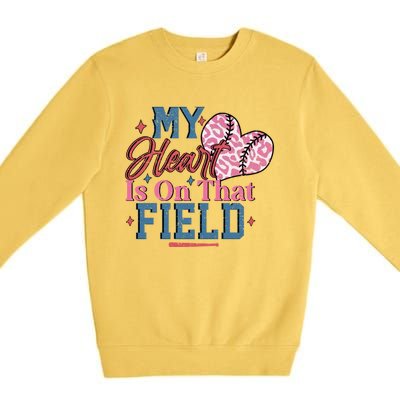 Baseball Mom Heartwarming Design For Proud Baseball Moms Funny Gift Premium Crewneck Sweatshirt