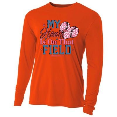 Baseball Mom Heartwarming Design For Proud Baseball Moms Funny Gift Cooling Performance Long Sleeve Crew