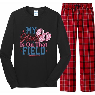 Baseball Mom Heartwarming Design For Proud Baseball Moms Funny Gift Long Sleeve Pajama Set