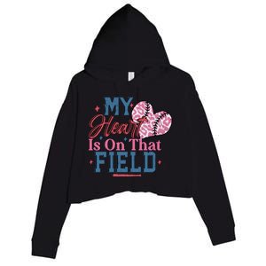 Baseball Mom Heartwarming Design For Proud Baseball Moms Funny Gift Crop Fleece Hoodie