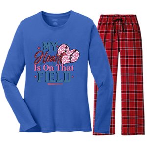 Baseball Mom Heartwarming Design For Proud Baseball Moms Funny Gift Women's Long Sleeve Flannel Pajama Set 