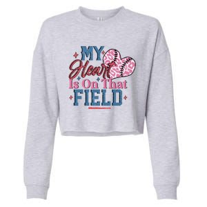 Baseball Mom Heartwarming Design For Proud Baseball Moms Funny Gift Cropped Pullover Crew