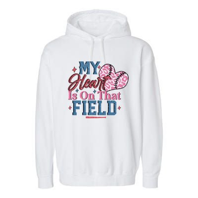 Baseball Mom Heartwarming Design For Proud Baseball Moms Funny Gift Garment-Dyed Fleece Hoodie