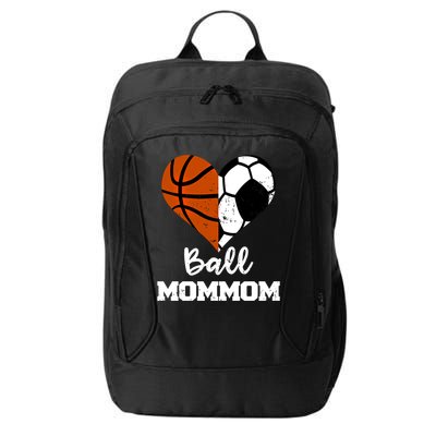 Ball Mommom Heart Funny Soccer Basketball Mom Mom Great Gift City Backpack