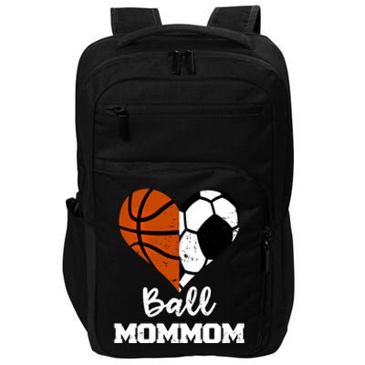 Ball Mommom Heart Funny Soccer Basketball Mom Mom Great Gift Impact Tech Backpack