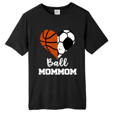 Ball Mommom Heart Funny Soccer Basketball Mom Mom Great Gift Tall Fusion ChromaSoft Performance T-Shirt