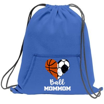 Ball Mommom Heart Funny Soccer Basketball Mom Mom Great Gift Sweatshirt Cinch Pack Bag