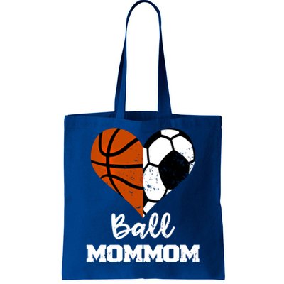 Ball Mommom Heart Funny Soccer Basketball Mom Mom Great Gift Tote Bag