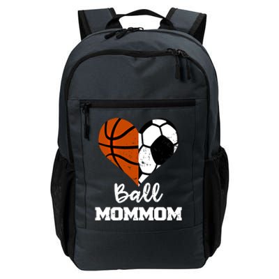 Ball Mommom Heart Funny Soccer Basketball Mom Mom Great Gift Daily Commute Backpack