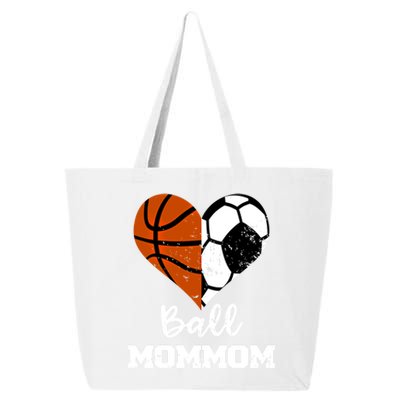 Ball Mommom Heart Funny Soccer Basketball Mom Mom Great Gift 25L Jumbo Tote