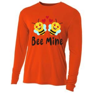 Bee Mine Honeybee Bee Pun Love Couple Valentine's Day Cool Gift Cooling Performance Long Sleeve Crew