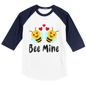 Bee Mine Honeybee Bee Pun Love Couple Valentine's Day Cool Gift Baseball Sleeve Shirt