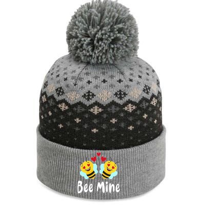 Bee Mine Honeybee Bee Pun Love Couple Valentine's Day Gift The Baniff Cuffed Pom Beanie