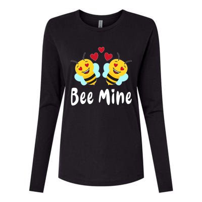 Bee Mine Honeybee Bee Pun Love Couple Valentine's Day Gift Womens Cotton Relaxed Long Sleeve T-Shirt