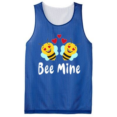 Bee Mine Honeybee Bee Pun Love Couple Valentine's Day Gift Mesh Reversible Basketball Jersey Tank