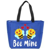 Bee Mine Honeybee Bee Pun Love Couple Valentine's Day Gift Zip Tote Bag