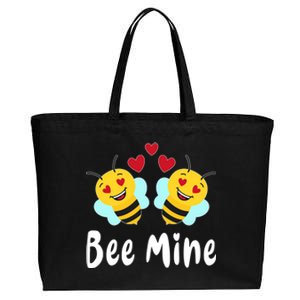 Bee Mine Honeybee Bee Pun Love Couple Valentine's Day Gift Cotton Canvas Jumbo Tote