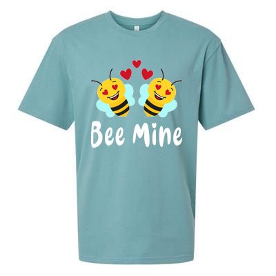 Bee Mine Honeybee Bee Pun Love Couple Valentine's Day Gift Sueded Cloud Jersey T-Shirt