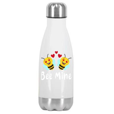 Bee Mine Honeybee Bee Pun Love Couple Valentine's Day Gift Stainless Steel Insulated Water Bottle