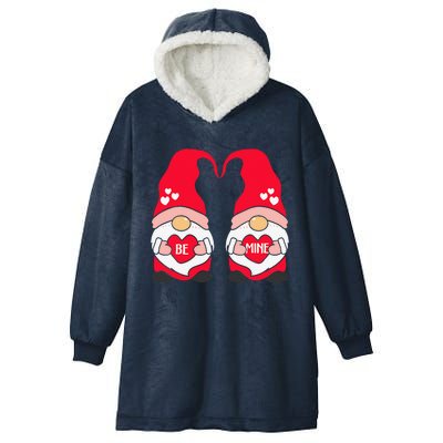 Be Mine Happy Valentines Day Gnomes Elves Love Anniversary Day Hooded Wearable Blanket