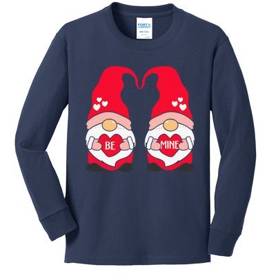 Be Mine Happy Valentines Day Gnomes Elves Love Anniversary Day Kids Long Sleeve Shirt