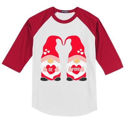 Be Mine Happy Valentines Day Gnomes Elves Love Anniversary Day Kids Colorblock Raglan Jersey