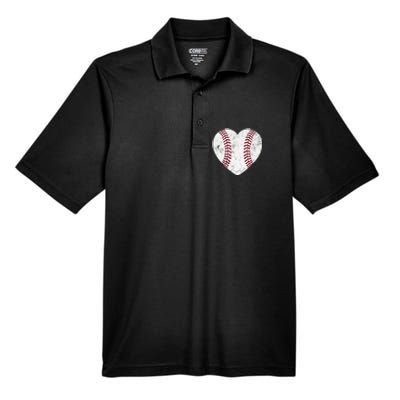 Baseball Mom Heart Baseball Softball Mom Mama Mothers Day Men's Origin Performance Piqué Polo