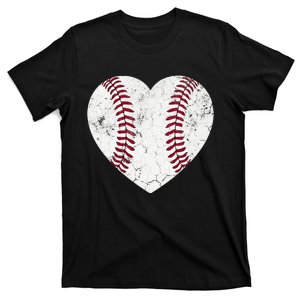 Baseball Mom Heart Baseball Softball Mom Mama Mothers Day T-Shirt