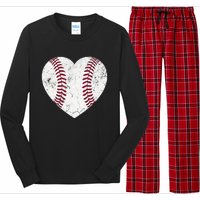 Baseball Mom Heart Baseball Softball Mom Mama Mothers Day Long Sleeve Pajama Set