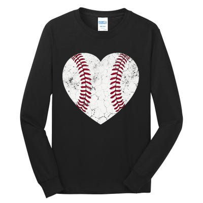 Baseball Mom Heart Baseball Softball Mom Mama Mothers Day Tall Long Sleeve T-Shirt