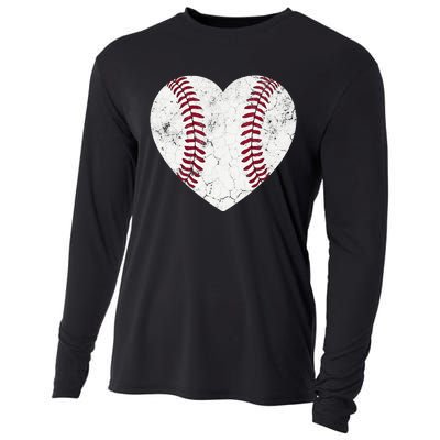 Baseball Mom Heart Baseball Softball Mom Mama Mothers Day Cooling Performance Long Sleeve Crew