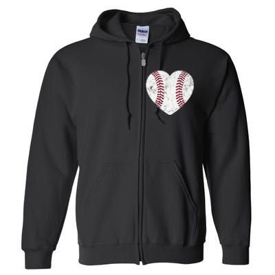 Baseball Mom Heart Baseball Softball Mom Mama Mothers Day Full Zip Hoodie