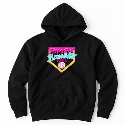 Baseball Mama Home Plate Ice Cream Drip With Sprinkles  Hoodie