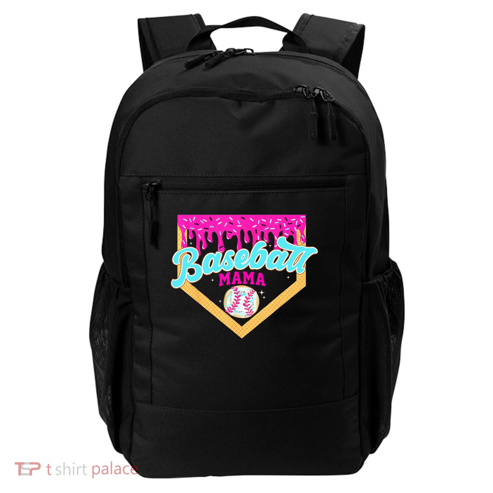 Baseball Mama Home Plate Ice Cream Drip With Sprinkles  Backpack