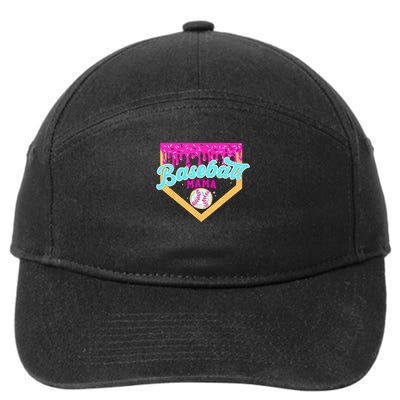 Baseball Mama Home Plate Ice Cream Drip With Sprinkles  7-Panel Snapback Hat