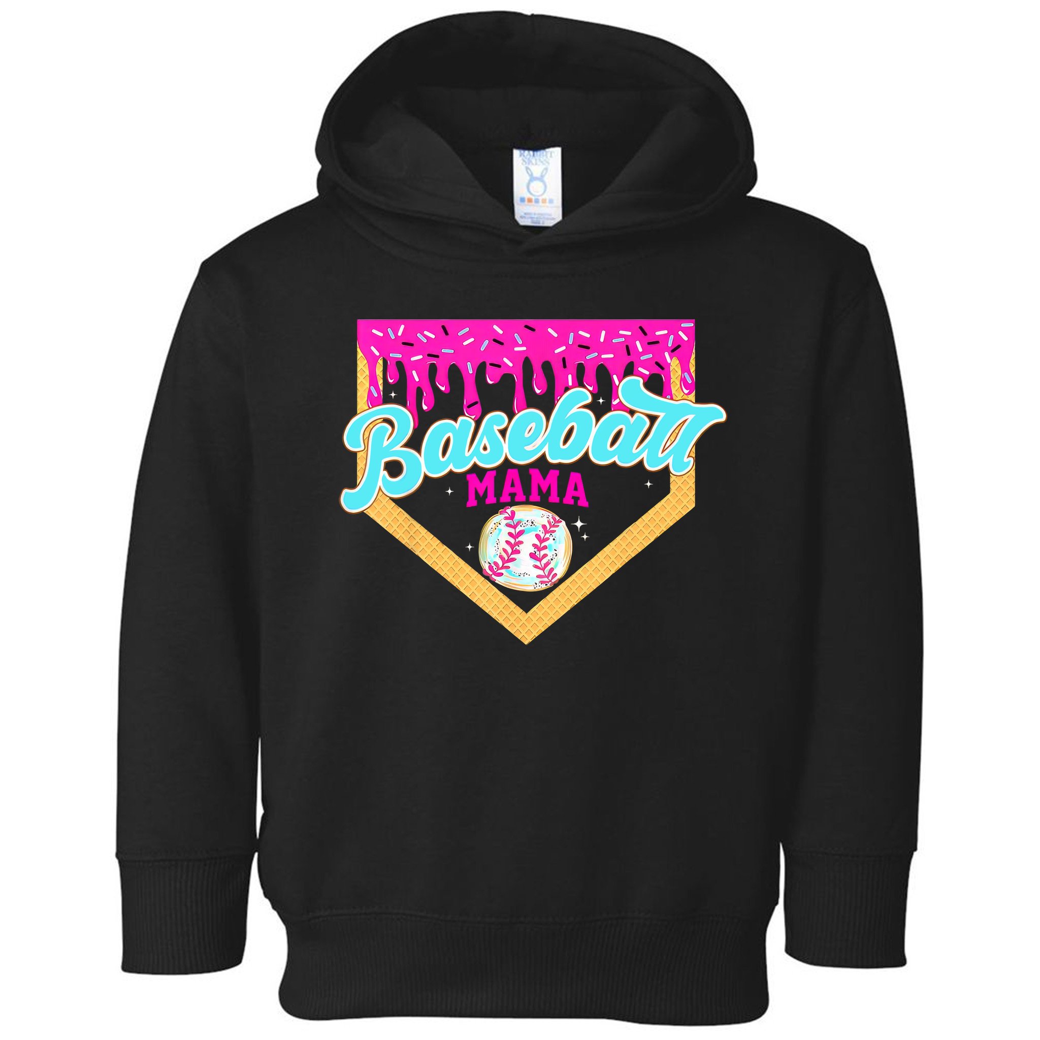 Baseball Mama Home Plate Ice Cream Drip With Sprinkles  Toddler Hoodie