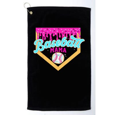Baseball Mama Home Plate Ice Cream Drip With Sprinkles  Golf Towel