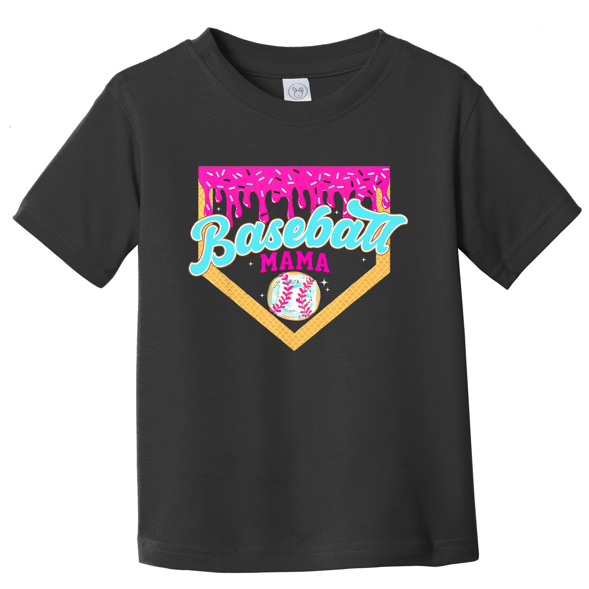 Baseball Mama Home Plate Ice Cream Drip With Sprinkles  Toddler T-Shirt