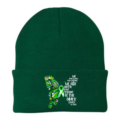 Butterfly Mental Health Green Ribbon Awareness Knit Cap Winter Beanie