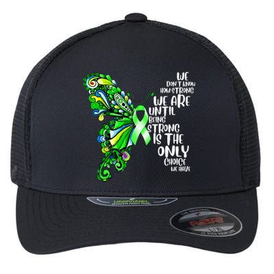 Butterfly Mental Health Green Ribbon Awareness Flexfit Unipanel Trucker Cap