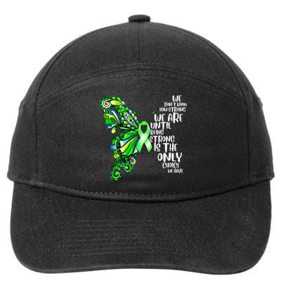 Butterfly Mental Health Green Ribbon Awareness 7-Panel Snapback Hat